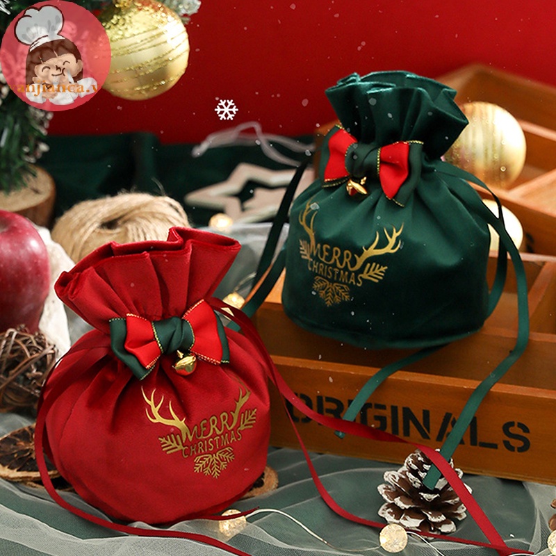 Yanca 1 Túi Dây Rút Đựng Kẹo Giáng Sinh / Tiệc Cưới / Năm Mới Bằng Vải Nhung Có Dây Rút vn