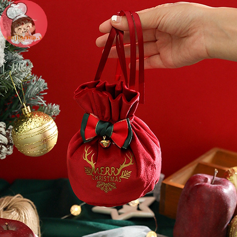 Yanca 1 Túi Dây Rút Đựng Kẹo Giáng Sinh / Tiệc Cưới / Năm Mới Bằng Vải Nhung Có Dây Rút vn