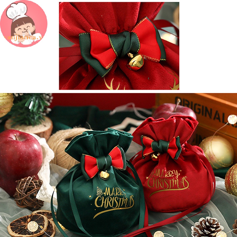 Yanca 1 Túi Dây Rút Đựng Kẹo Giáng Sinh / Tiệc Cưới / Năm Mới Bằng Vải Nhung Có Dây Rút vn