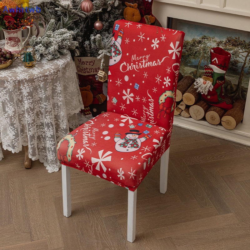 Vỏ Bọc Ghế Trang Trí Giáng Sinh Co Giãn In Họa Tiết Ông Già Noel Cho Ghế Bàn Ăn / Khách Sạn Mới