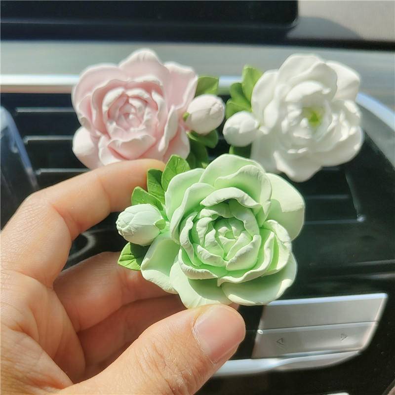 Kẹp Khuếch Tán Nước Hoa Gắn Cửa Gió Điều Hoà Xe Hơi Hình Hoa Nhài Xinh Xắn Cho Phái Nữ