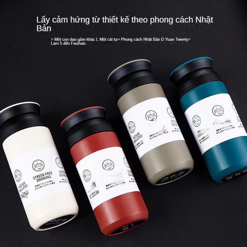 Bình Nước Giữ Nhiệt Bằng Thép Không Gỉ Phong Cách Nhật Bản