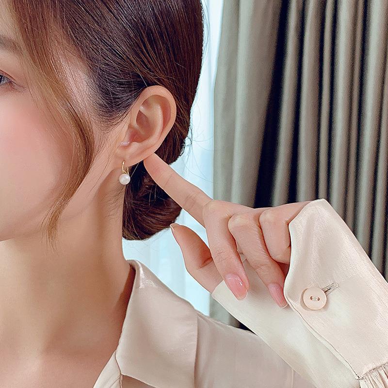 Bông tai ngọc trai phong cách Đơn Giản Hàn Quốc cho nữ