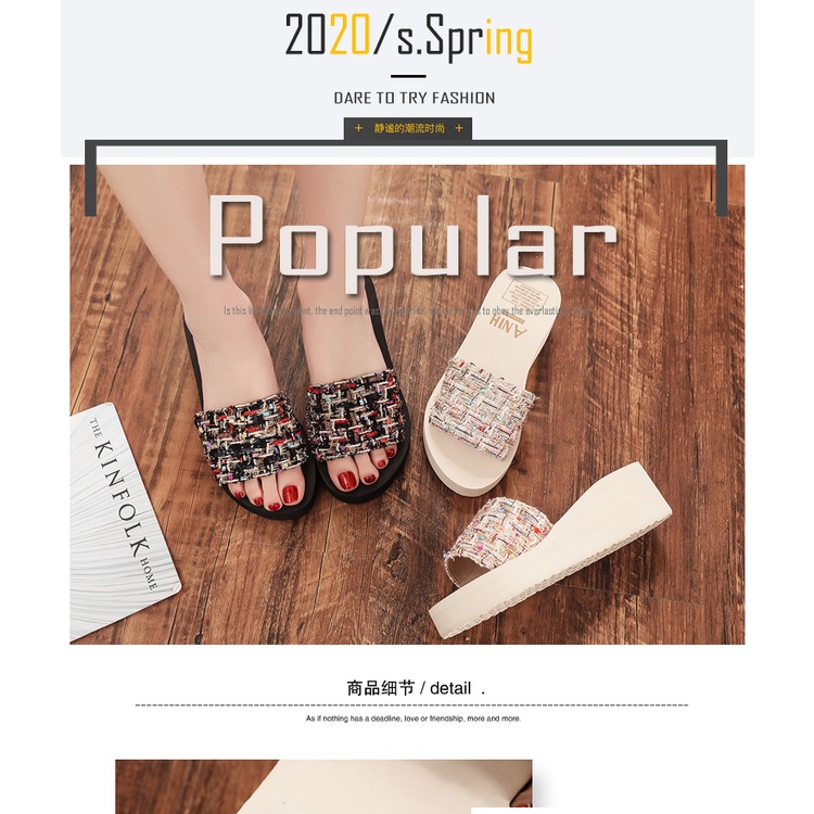 Dép Xỏ Ngón Đế Xuồng Dày Thoải Mái Thời Trang Mùa Thu Cho Nữ