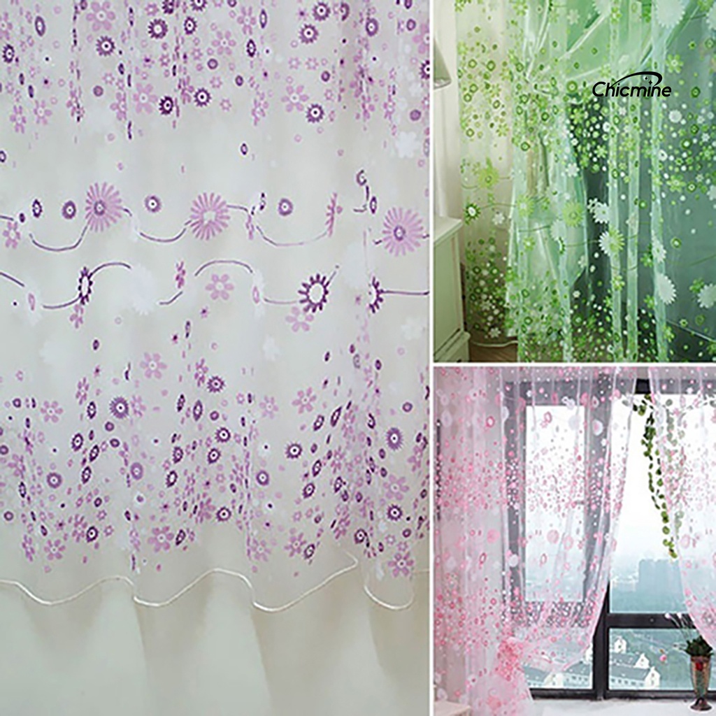 Chicmine Rèm cửa sổ Họa Tiết Hoa Xinh Xắn Trang Trí Nội Thất