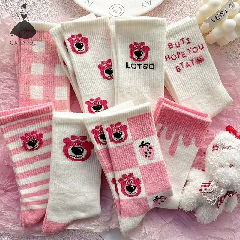 Crlnhc Vớ Thu Đông In Hình Gấu Hoạt Hình Màu Hồng Ngọt Ngào Dễ Thương vn
