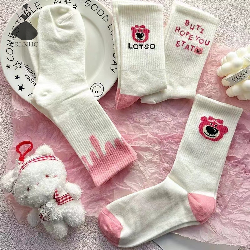Crlnhc Vớ Thu Đông In Hình Gấu Hoạt Hình Màu Hồng Ngọt Ngào Dễ Thương vn
