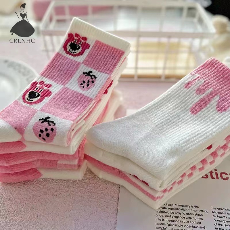 Crlnhc Vớ Thu Đông In Hình Gấu Hoạt Hình Màu Hồng Ngọt Ngào Dễ Thương vn