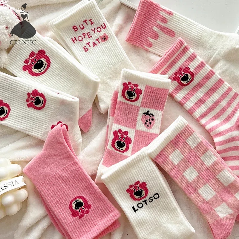 Crlnhc Vớ Thu Đông In Hình Gấu Hoạt Hình Màu Hồng Ngọt Ngào Dễ Thương vn