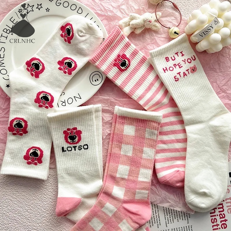 Crlnhc Vớ Thu Đông In Hình Gấu Hoạt Hình Màu Hồng Ngọt Ngào Dễ Thương vn