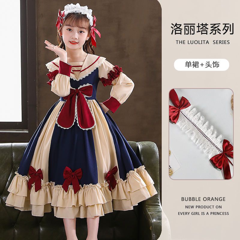 Đầm Công Chúa Phong Cách lolita Thời Trang Xuân Thu Cho Bé Gái