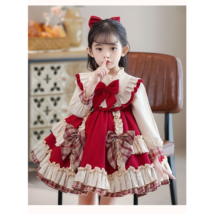 Đầm Công Chúa Phong Cách lolita Thời Trang Xuân Hè Cho Bé Gái