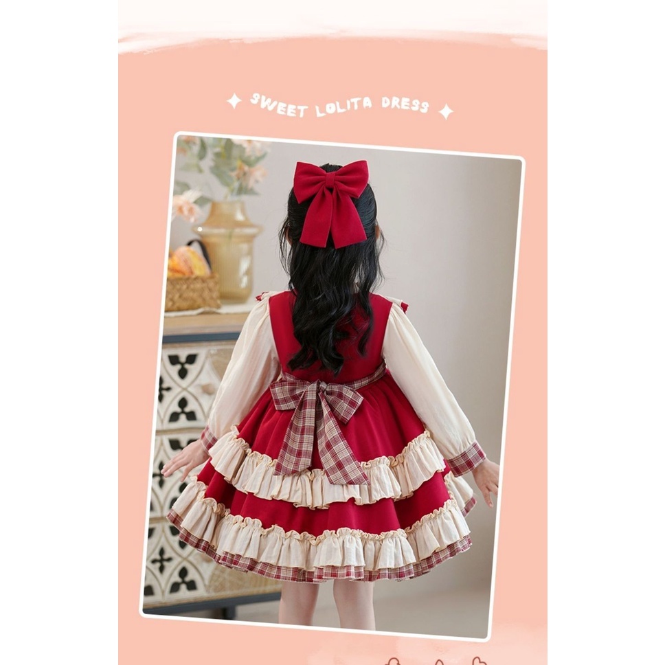 Đầm Công Chúa Phong Cách lolita Thời Trang Xuân Hè Cho Bé Gái