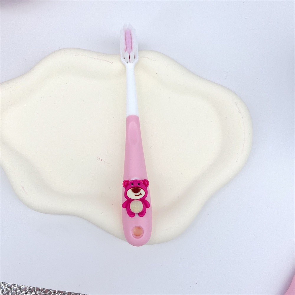 EELHOE Gấu Dâu Dễ Thương Bàn Chải Đánh Răng Trẻ Em Siêu Tốt Gia Đình Vạn Tóc Hồng Hoạt Hình Lông Mềm Bàn Chải Đánh Răng miiki_vn