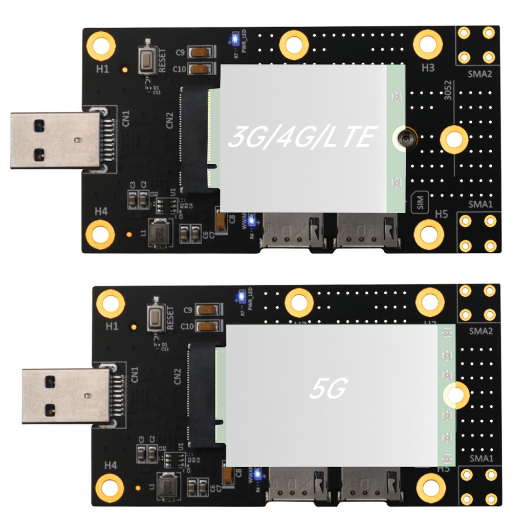 Card Mở Rộng Chuyển Đổi Từ m.2 Sang usb 3.0 Kèm Khe Cắm Thẻ sim Cho Mô Đun wifi 3g / 4g / 5g m2 key b 3042 / 3052
