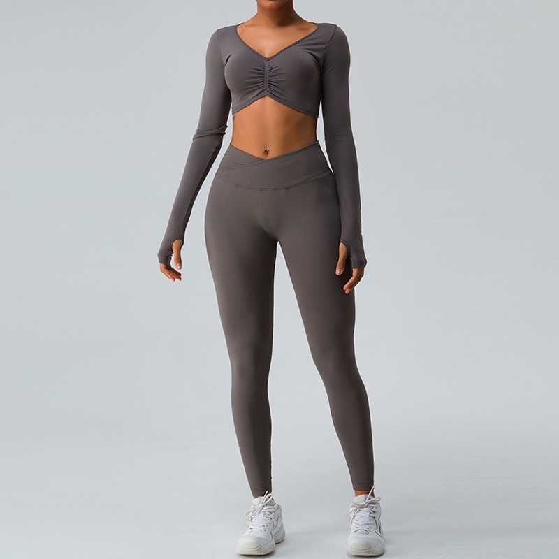 Mới Bộ Đồ Tập yoga Dài Tay Phong Cách Thể Thao Gợi Cảm Dành Cho Nữ