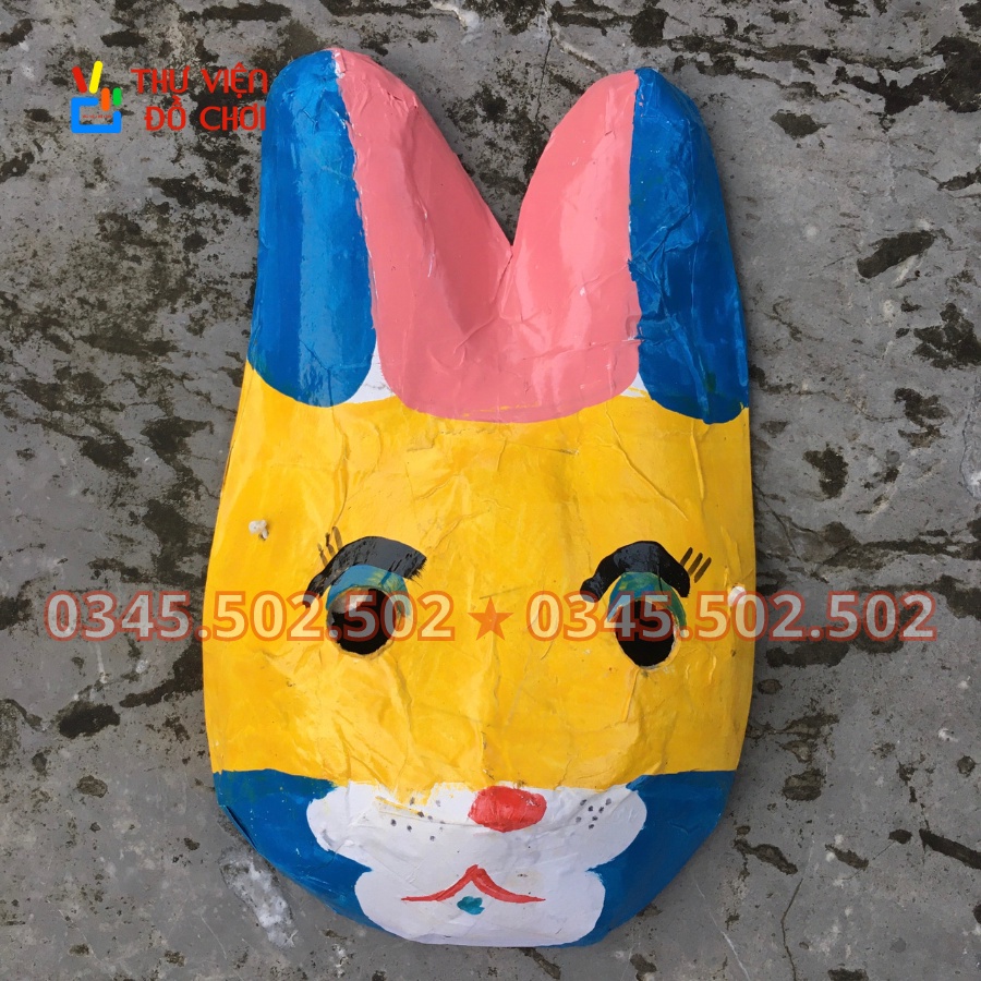 Mặt nạ giấy bồi tô màu sẵn hình dân gian trang trí Trung Thu