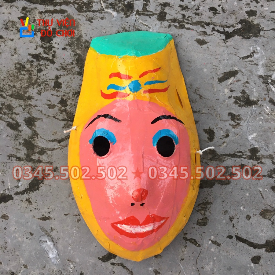Mặt nạ giấy bồi tô màu sẵn hình dân gian trang trí Trung Thu