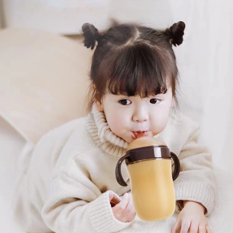 Bình Sữa silicone Có Tay Cầm Và Ống Hút Dung Tích 150 / 250ml Cho Bé,phụ kiện cho bình Como và bình Hapy We