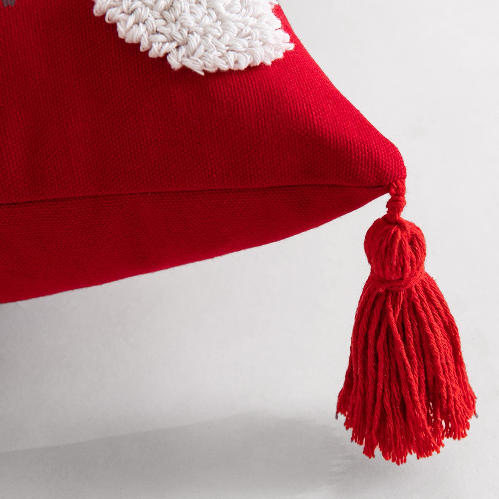 Vỏ Gối cotton Thêu Họa Tiết Hình Học Phối Tua Rua Dễ Thương Trang Trí Tiệc Cưới