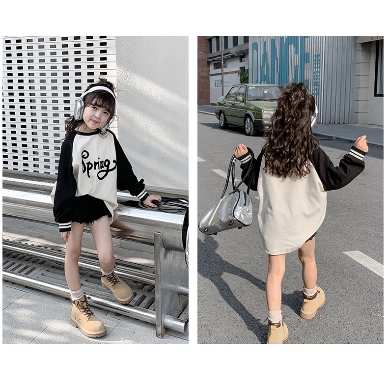 Ricoini Áo Thun Tay Dài Dáng Rộng Thời Trang Mùa Xuân 2023 Cho Mẹ Và Bé
