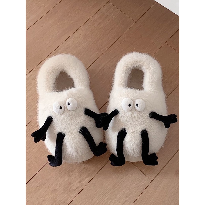 UOUO  Dép lông nữ dép nữ bánh mì  Dép cotton Đế Dày Phối Lông Xinh Xắn Dành Cho Nữ B92H0J7 37Z230910