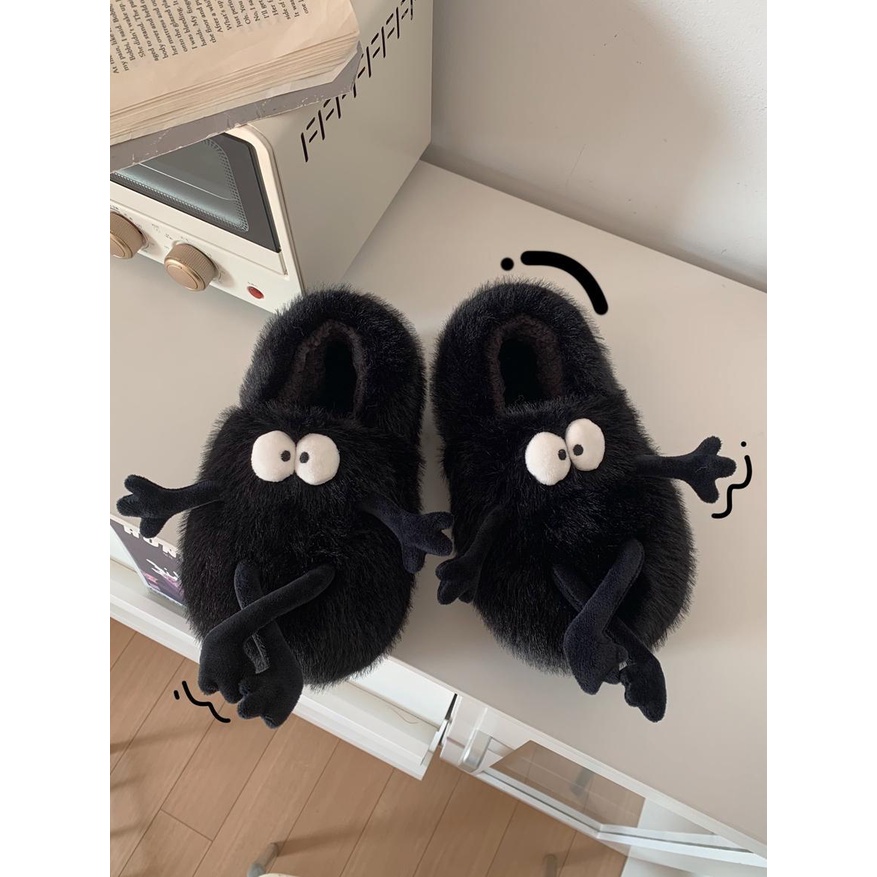 UOUO  Dép lông nữ dép nữ bánh mì  Dép cotton Đế Dày Phối Lông Xinh Xắn Dành Cho Nữ B92H0J7 37Z230910