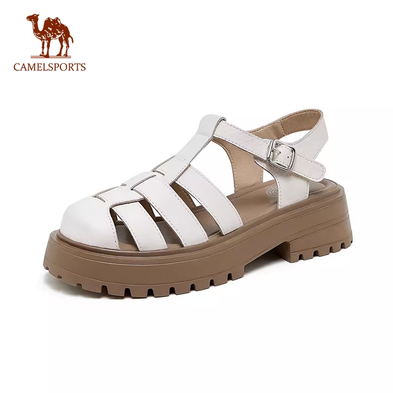 CAMEL SPORTS Xăng đan Thể Thao Da Thật Hở Ngón Đế Dày Thời Trang Cho Nữ