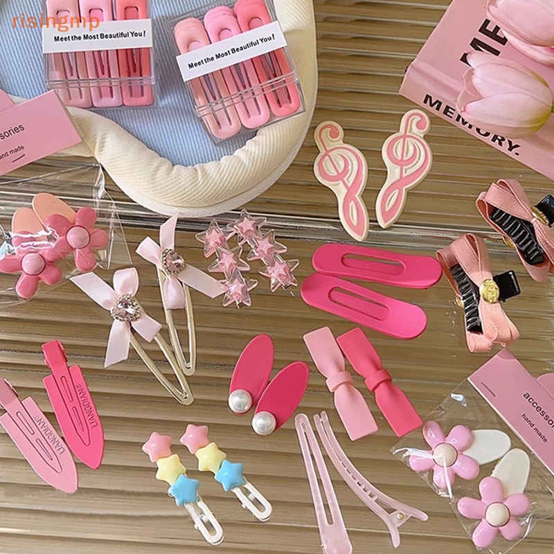 Kẹp Tóc y2k Màu Hồng Dễ Thương Cho Nữ