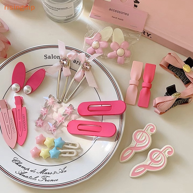 Kẹp Tóc y2k Màu Hồng Dễ Thương Cho Nữ