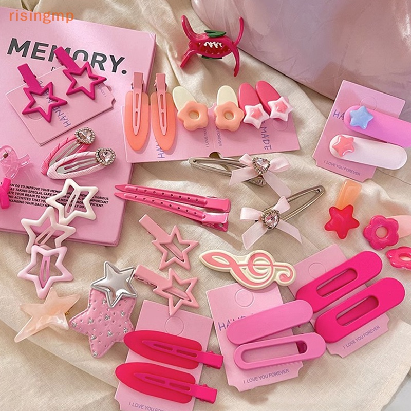 Kẹp Tóc y2k Màu Hồng Dễ Thương Cho Nữ