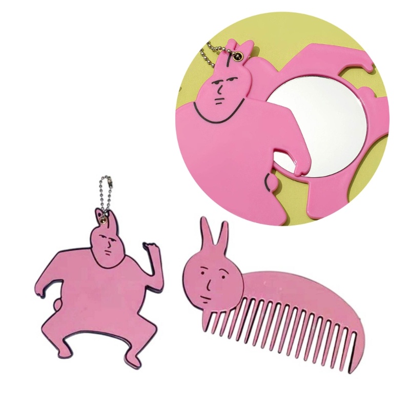 Onsale Bộ Gương Lược Hình Thỏ Bằng acrylic Phong Cách Vui Nhộn Thích Hợp Cho Hoạt Động Ngoài Trời