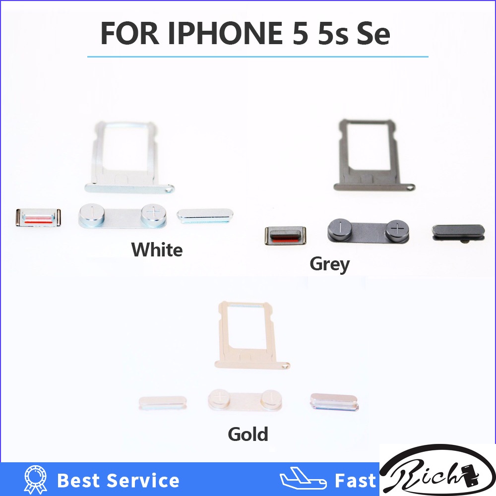 Bộ Nút Bấm Thay Thế Cho iphone 4 4s 5 5s Màu Vàng / Bạc / Xám