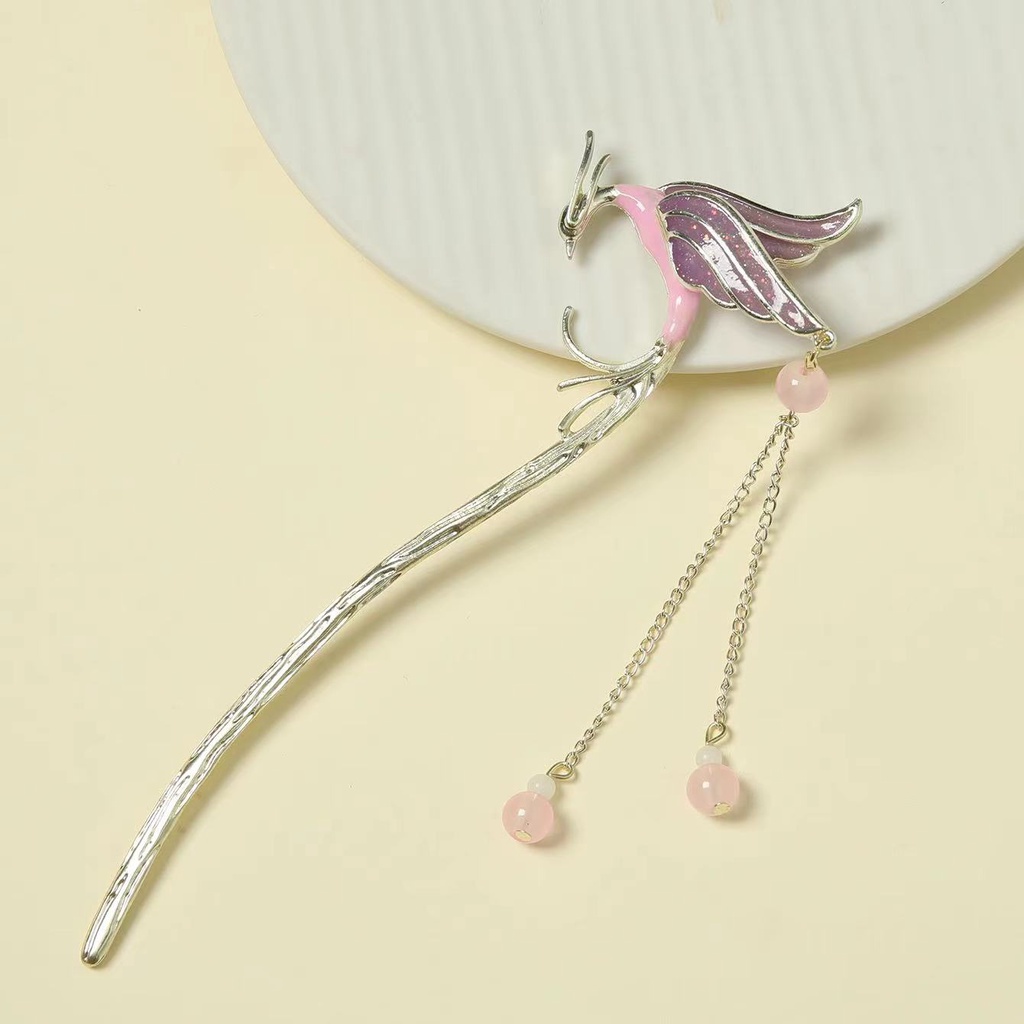 Trâm Cài Tóc Kim Loại Hình Bướm Tua Rua Phong Cách hanfu