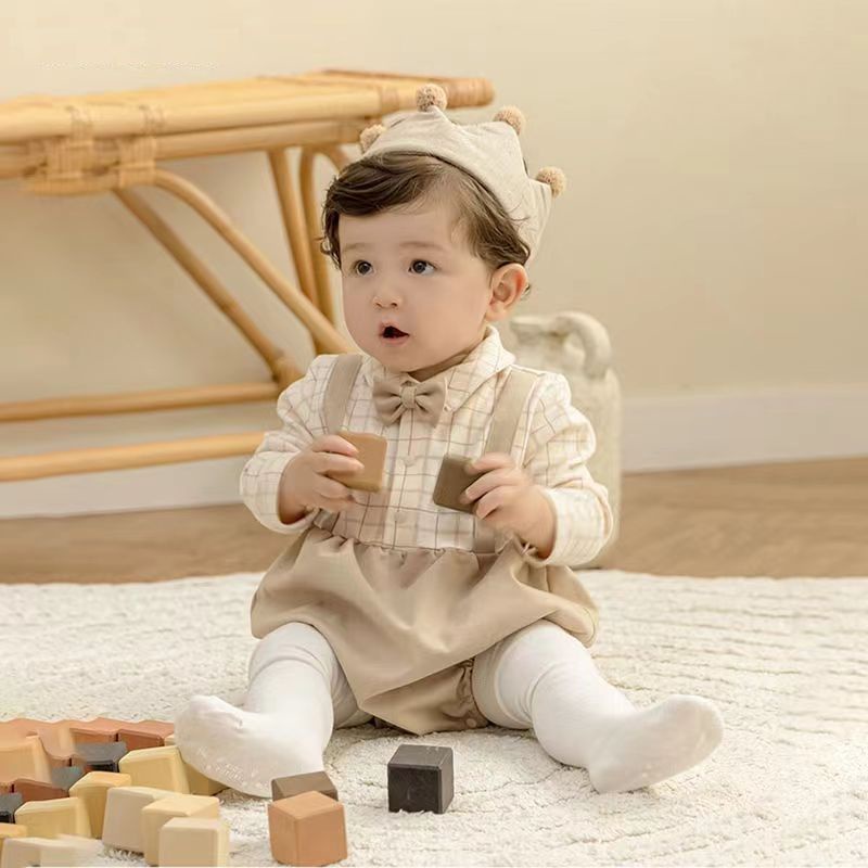 Áo Sơ Mi Giả Hai Mảnh Thắt Nơ Phong Cách Hàn Quốc Thời Trang Xuân Thu Hàng Trăm Ngày Dành Cho Bé Trai