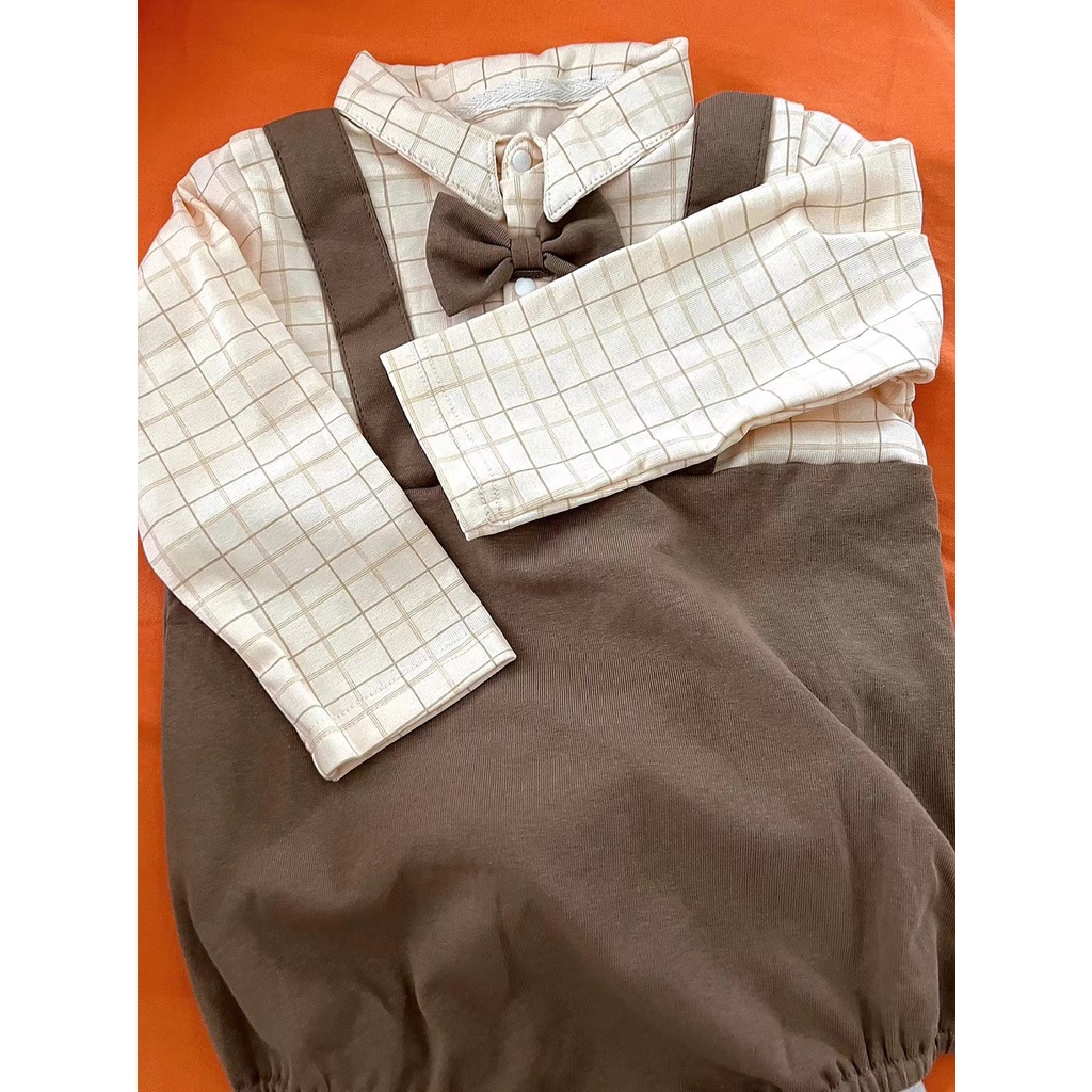 Áo Sơ Mi Giả Hai Mảnh Thắt Nơ Phong Cách Hàn Quốc Thời Trang Xuân Thu Hàng Trăm Ngày Dành Cho Bé Trai