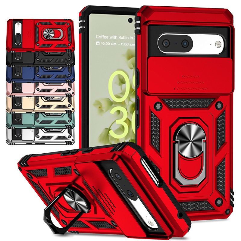 Dành cho Google Pixel 7 / Pixel 7 Pro Hybrid Armor Vỏ chống sốc Vỏ bảo vệ ống kính máy ảnh trượt