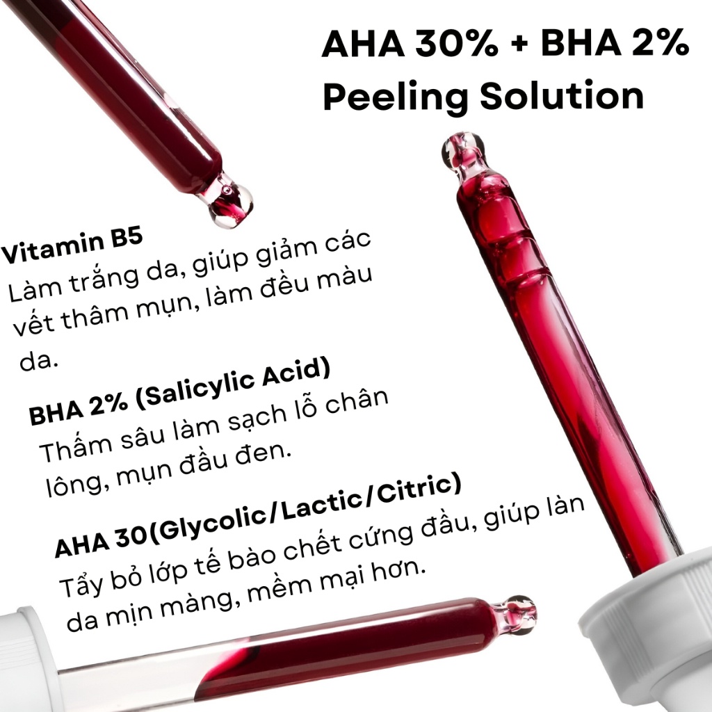 Peel Da The Ordinary, Serum AHA 30% + BHA 2%, Tẩy Tế Bào Da Chết Mặt, Tinh Chất Dưỡng Ngừa Mụn Mờ Thâm Đều Màu Da 30ml