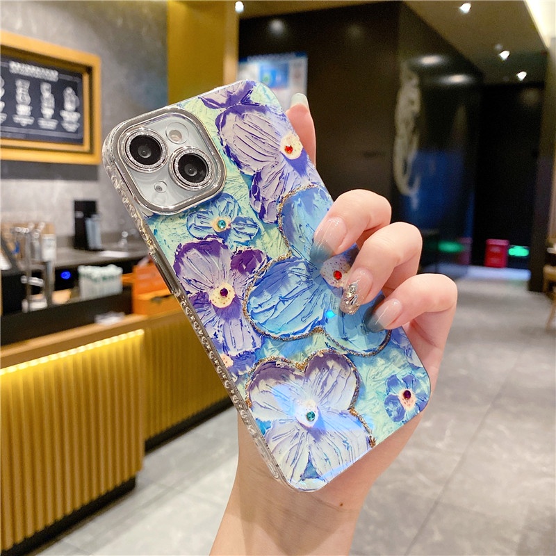 Ốp Điện Thoại Mềm Chống Rơi Họa Tiết Tranh Sơn Dầu 3d Cho Iphone 15Promax 14 promax 12 pro max / 11Pm 15plus / 13pro