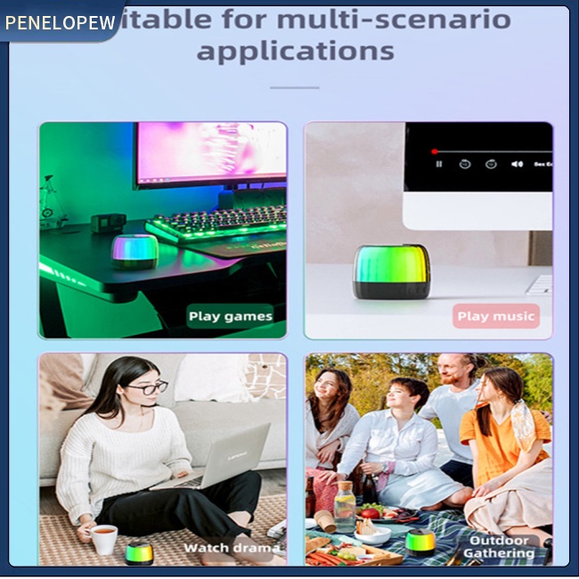 Hw Loa bluetooth Không Dây lenovo k3plus Có Đèn Led Nhiều Màu Sắc rgb tws