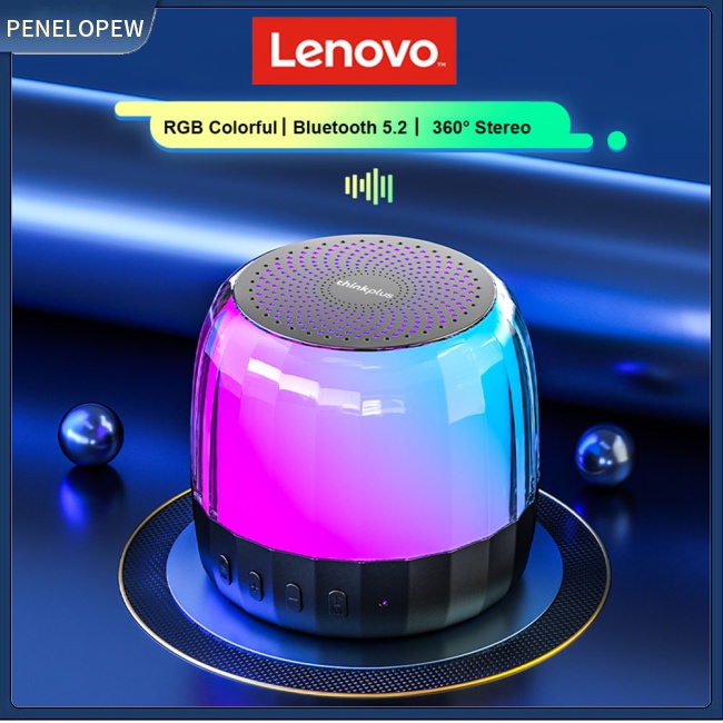 Hw Loa bluetooth Không Dây lenovo k3plus Có Đèn Led Nhiều Màu Sắc rgb tws