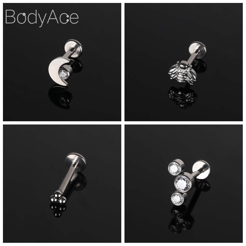 Bodyace 1 Khuyên Tai 16g g23 Bằng Thép Titan Hình Bướm Mặt Trăng Trái Tim