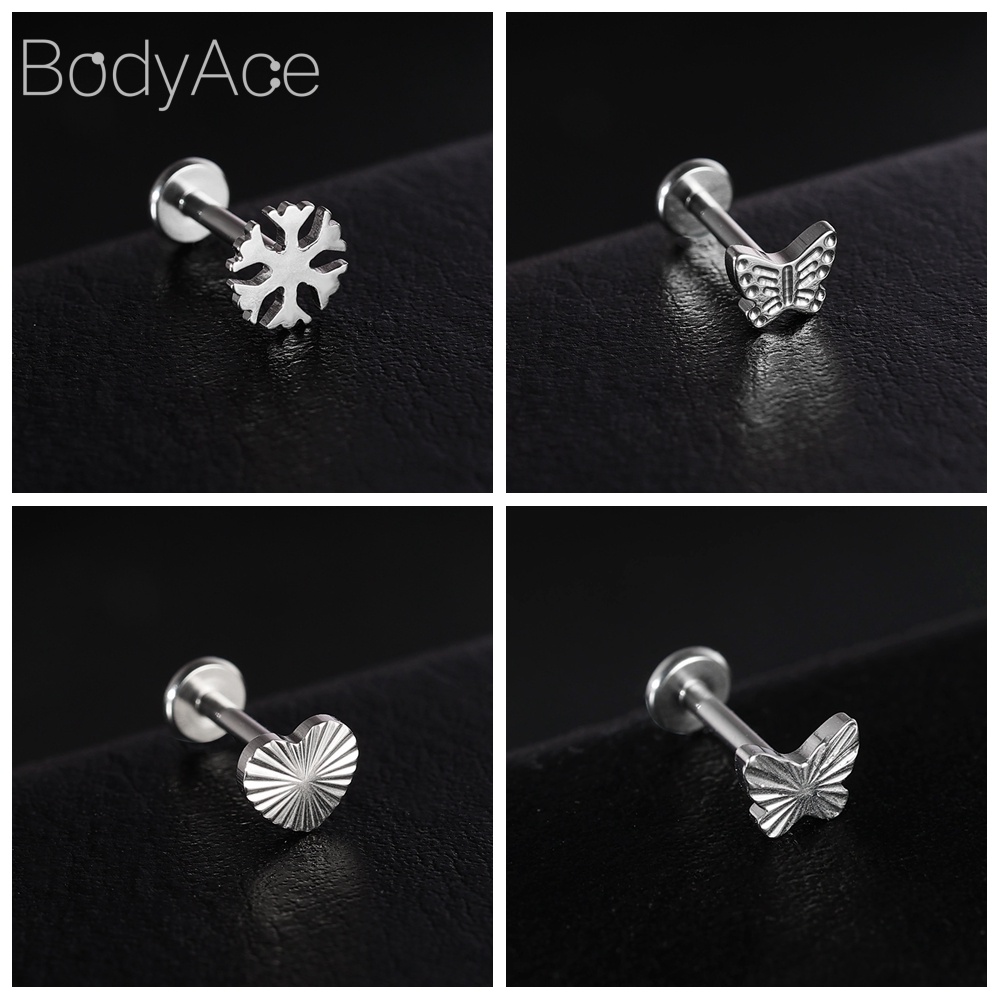 Bodyace 1 Khuyên Tai 16g g23 Bằng Thép Titan Hình Bướm Mặt Trăng Trái Tim
