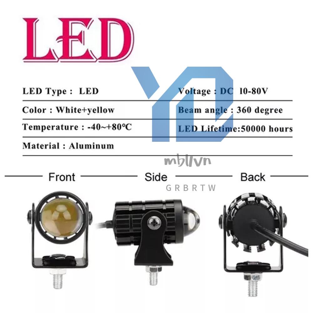 Bộ 2 Đèn led Chiếu Sáng Đèn Pha Chống Nước 10-80v Dành Cho Xe Hơi / Tàu Thuyền / atv / atv