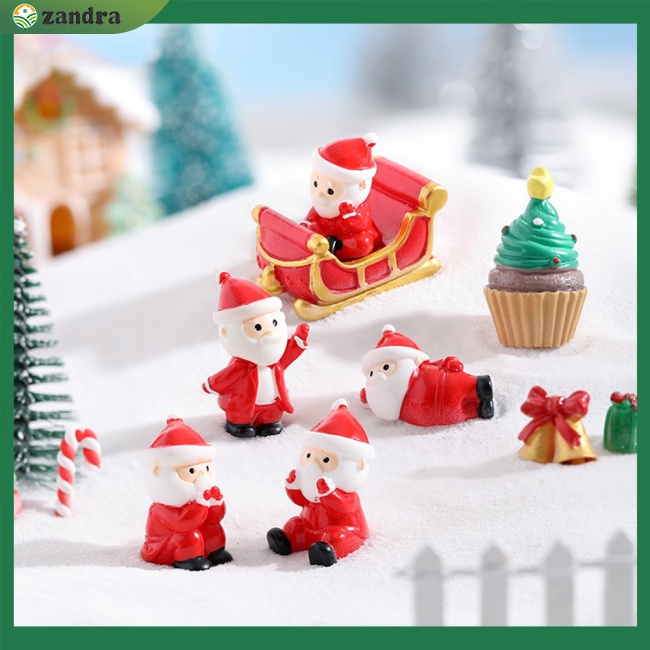 Mô Hình Ông Già Noel Bằng Nhựa Dễ Thương Trang Trí Bể Cá