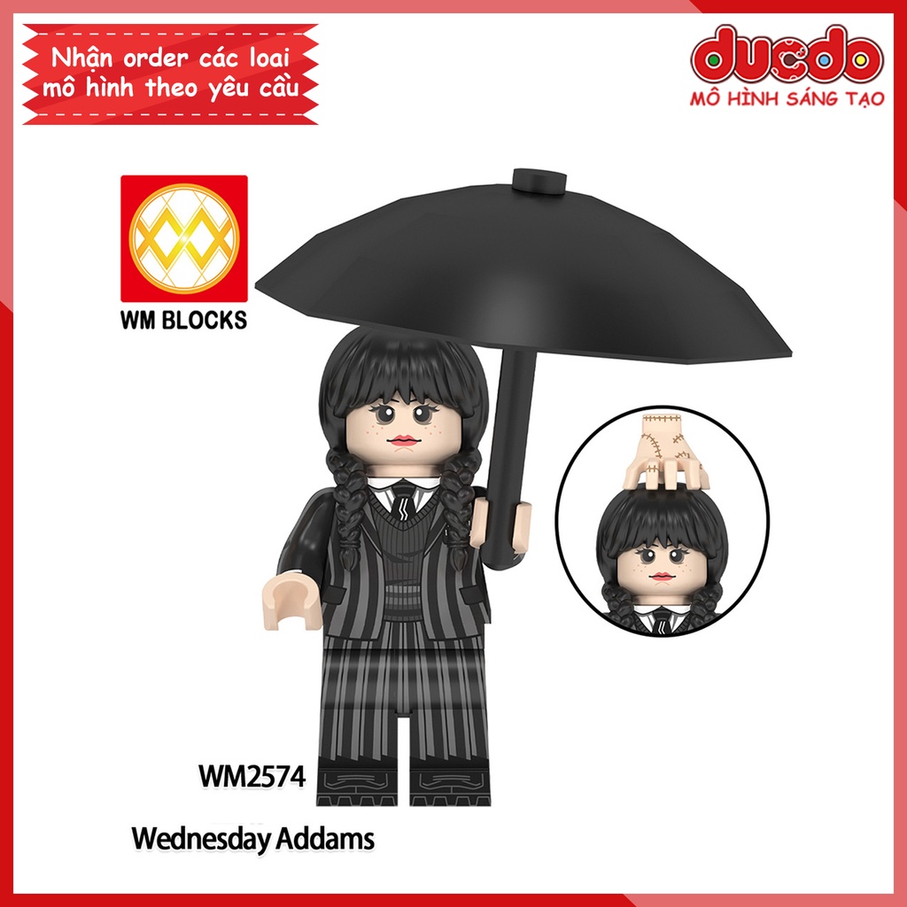 Minifigures nhân vật Wednesday Addams - Đồ chơi Lắp ghép Xếp hình Mini Mô hình WM2574 - WM2575