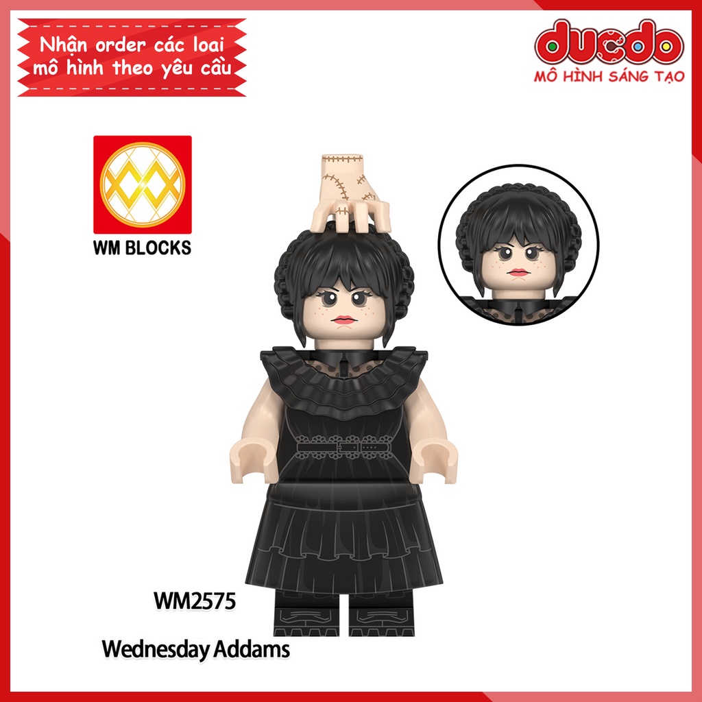 Minifigures nhân vật Wednesday Addams - Đồ chơi Lắp ghép Xếp hình Mini Mô hình WM2574 - WM2575