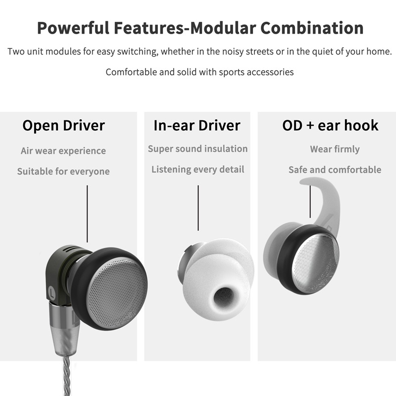 Smabat Tai Nghe hifi m4 Có Dây Dạng Dẹt / Kép Mô Đun labyrinth bass Mới