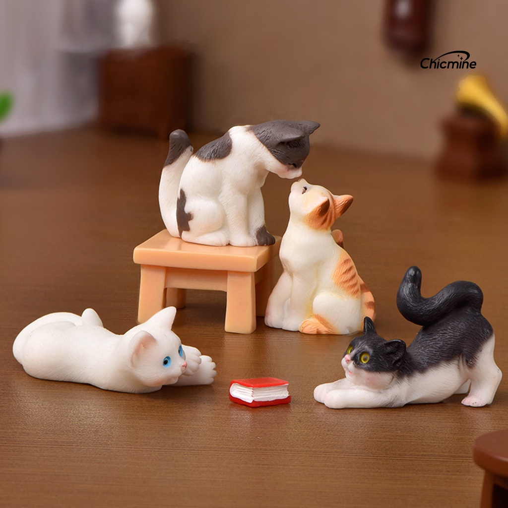 Chicmine Tượng Mèo mini Trang Trí Nội Thất