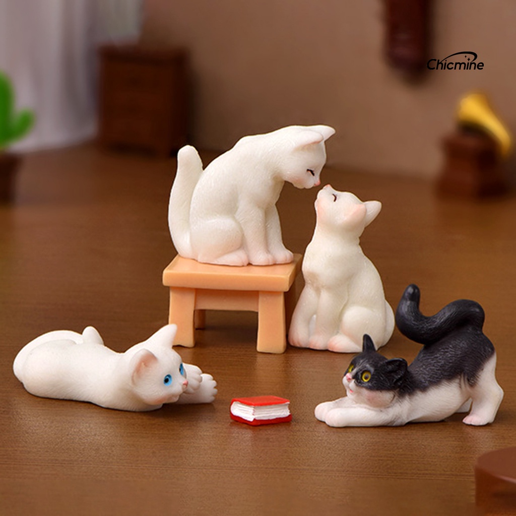 Chicmine Tượng Mèo mini Trang Trí Nội Thất